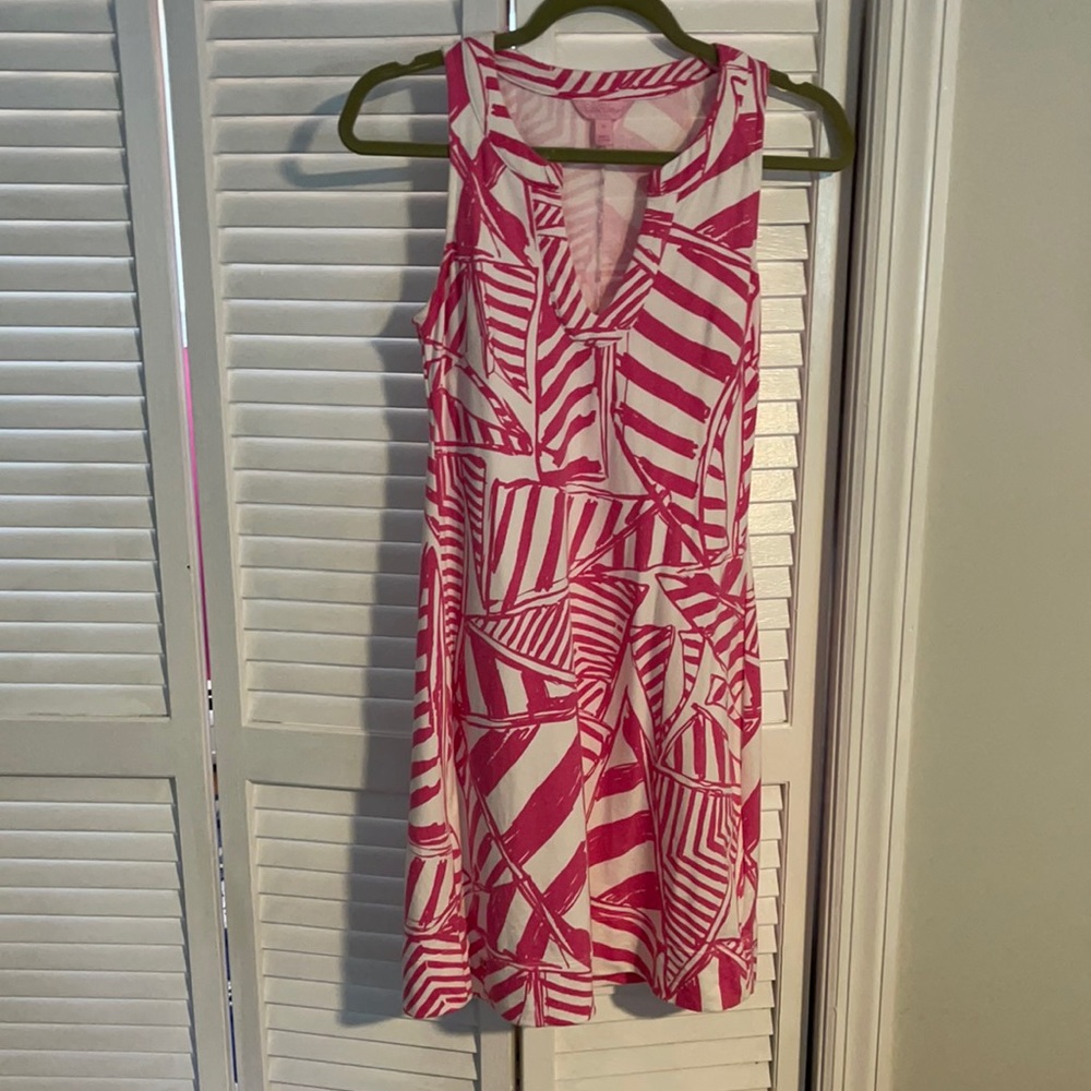 Lilly Pulitzer pink & white sailboat dress
